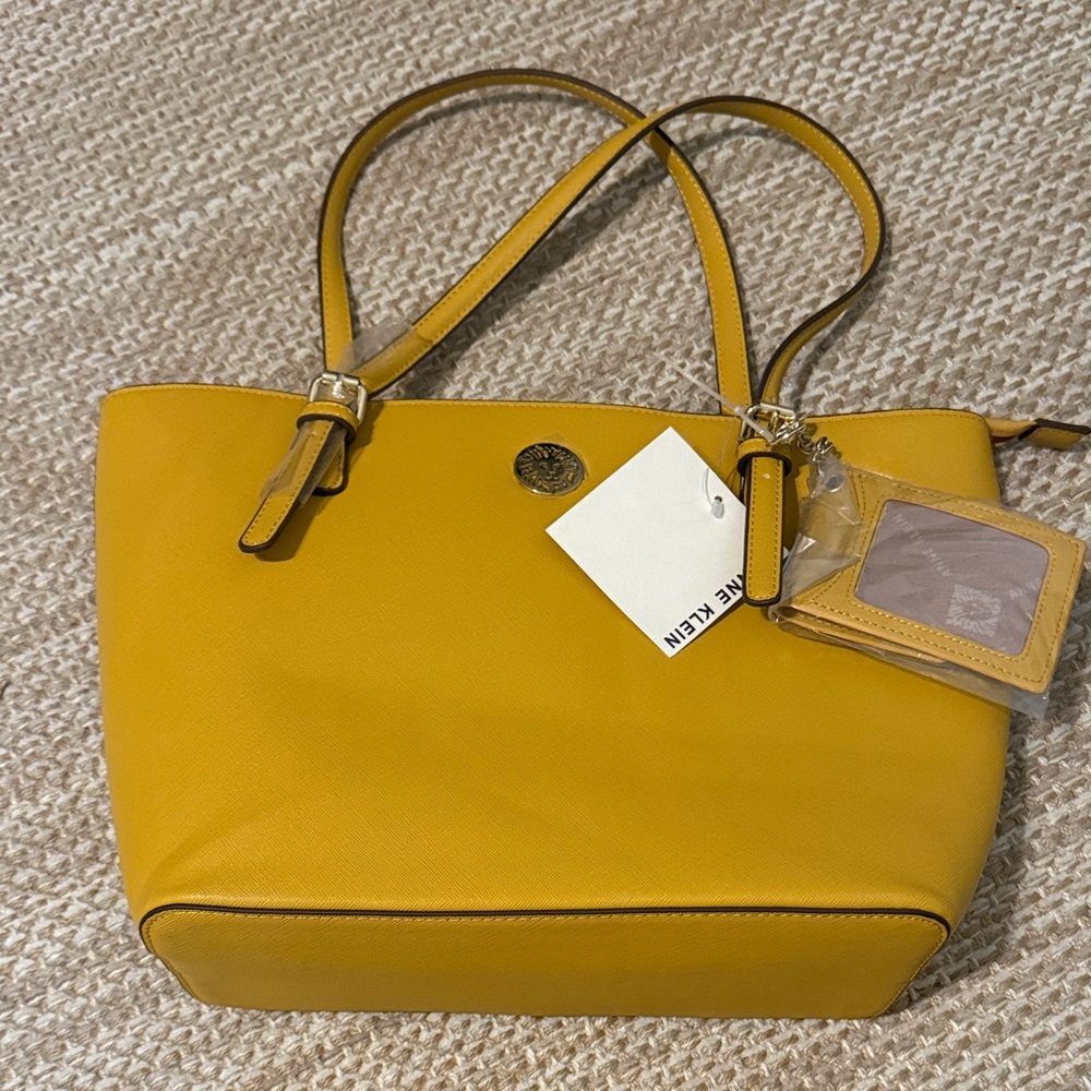 Anne Klein Mustard Yellow Tote  NEVER USED